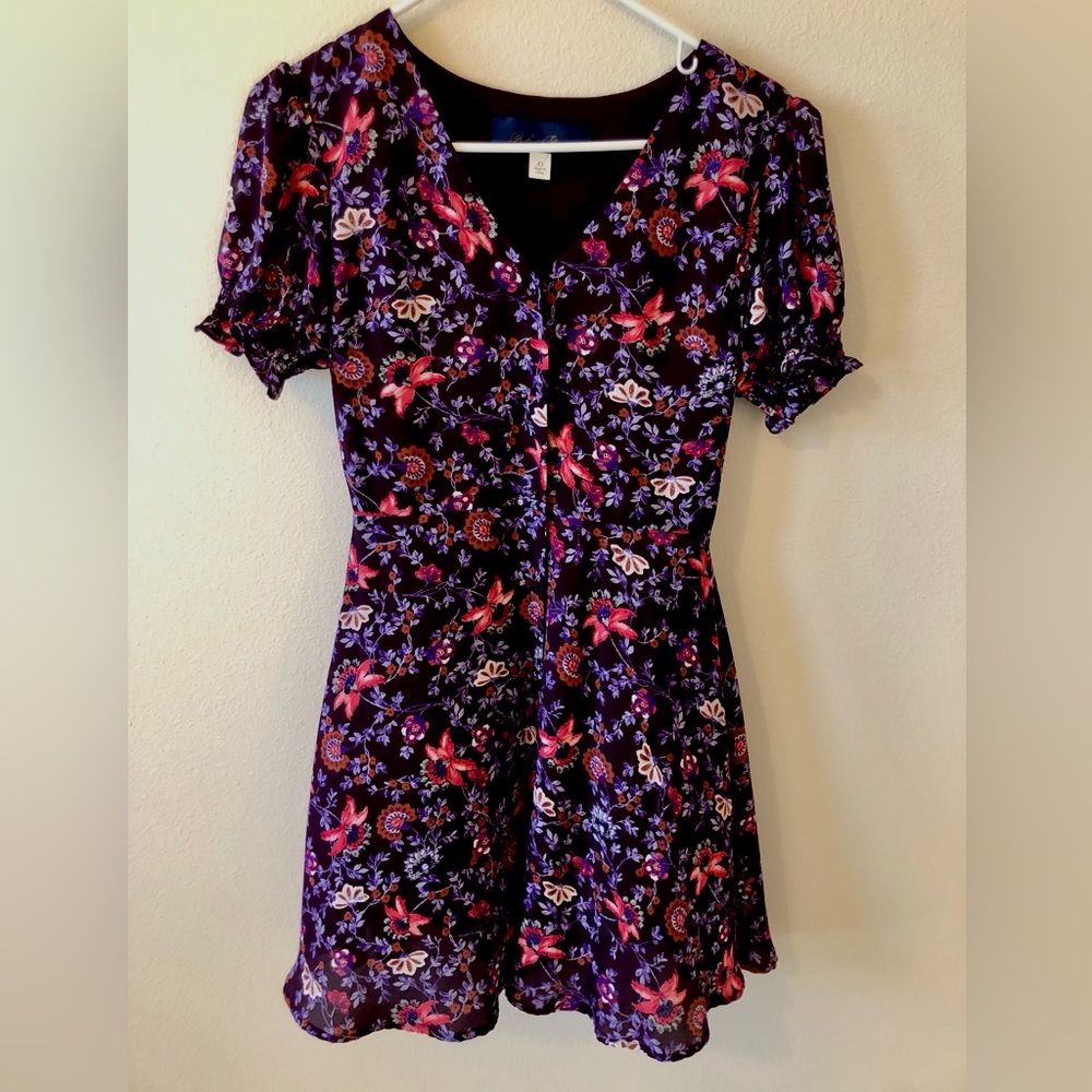 Francesca’s Purple Floral Mini Dress XS